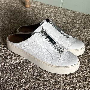 Frye Lena slide white leather slip on shoes size 7.5